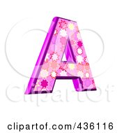 Royalty Free RF Clipart Illustration Of A 3d Pink Burst Symbol Capital Letter A by chrisroll