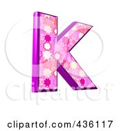 Royalty Free RF Clipart Illustration Of A 3d Pink Burst Symbol Capital Letter K by chrisroll
