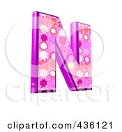 3d Pink Burst Symbol Capital Letter N