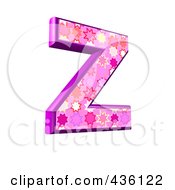 3d Pink Burst Symbol Capital Letter Z