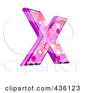 3d Pink Burst Symbol Capital Letter X