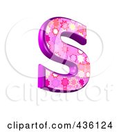 3d Pink Burst Symbol Capital Letter S