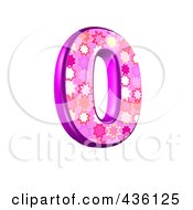 Royalty Free RF Clipart Illustration Of A 3d Pink Burst Symbol Number 0 by chrisroll