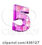 3d Pink Burst Symbol Number 5
