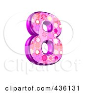 3d Pink Burst Symbol Number 8