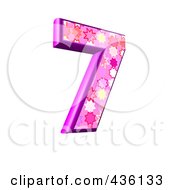 3d Pink Burst Symbol Number 7