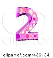 Poster, Art Print Of 3d Pink Burst Symbol Number 2
