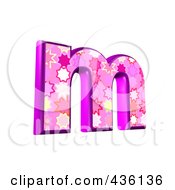 3d Pink Burst Symbol Lowercase Letter M