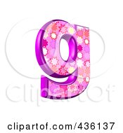 Royalty Free RF Clipart Illustration Of A 3d Pink Burst Symbol Lowercase Letter G by chrisroll