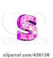 Royalty Free RF Clipart Illustration Of A 3d Pink Burst Symbol Lowercase Letter S