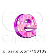 3d Pink Burst Symbol Lowercase Letter E