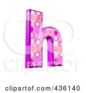 3d Pink Burst Symbol Lowercase Letter H