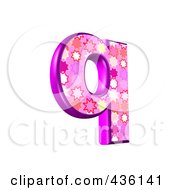 Poster, Art Print Of 3d Pink Burst Symbol Lowercase Letter Q