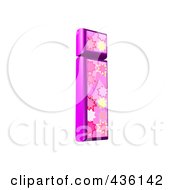 Royalty Free RF Clipart Illustration Of A 3d Pink Burst Symbol Lowercase Letter I by chrisroll