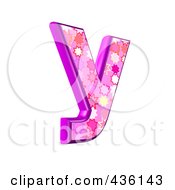 Royalty Free RF Clipart Illustration Of A 3d Pink Burst Symbol Lowercase Letter Y by chrisroll