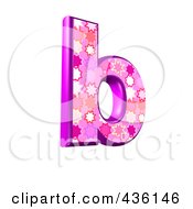 Poster, Art Print Of 3d Pink Burst Symbol Lowercase Letter B
