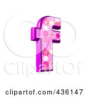 3d Pink Burst Symbol Lowercase Letter F