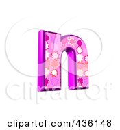 3d Pink Burst Symbol Lowercase Letter N