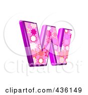 3d Pink Burst Symbol Lowercase Letter W