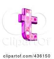 Poster, Art Print Of 3d Pink Burst Symbol Lowercase Letter T