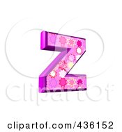 Poster, Art Print Of 3d Pink Burst Symbol Lowercase Letter Z