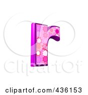 Royalty Free RF Clipart Illustration Of A 3d Pink Burst Symbol Lowercase Letter R by chrisroll