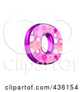Royalty Free RF Clipart Illustration Of A 3d Pink Burst Symbol Lowercase Letter O by chrisroll