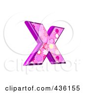 3d Pink Burst Symbol Lowercase Letter X