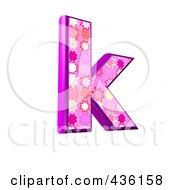 3d Pink Burst Symbol Lowercase Letter K