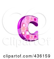 3d Pink Burst Symbol Lowercase Letter C