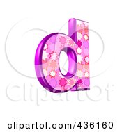 Poster, Art Print Of 3d Pink Burst Symbol Lowercase Letter D