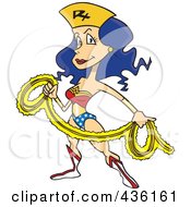 Royalty Free RF Clipart Illustration Of A Wonder Nurse With A Rope by toonaday
