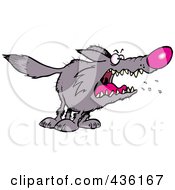 Royalty Free RF Clipart Illustration Of A Scary Wolf by toonaday