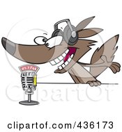 Poster, Art Print Of Radio Wolf Talking Into A Microphone