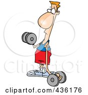 Poster, Art Print Of Flimsy Armed Man Lifting Weights