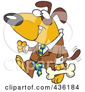 Poster, Art Print Of Business Dog Carrying A Bone Briefcase