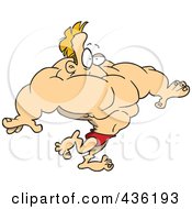 Royalty Free RF Clipart Illustration Of A Weightlifter Man With No Neck