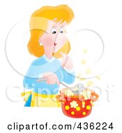 Royalty Free RF Clipart Illustration Of A Woman Cooking Soup by Alex Bannykh