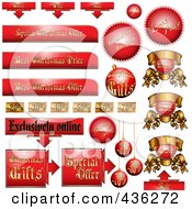 Poster, Art Print Of Digital Collage Of Red And Gold Christmas Advertising Sales Tags