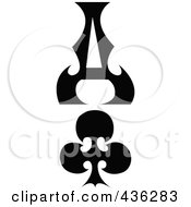 Royalty Free RF Clipart Illustration Of A Digital Collage Of The Ace Of Clubs Suit by Andy Nortnik