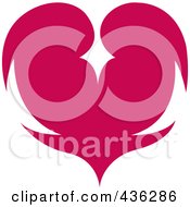 Royalty Free RF Clipart Illustration Of A Pink Or Red Heart by Andy Nortnik