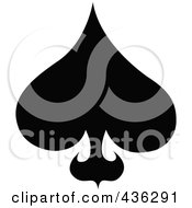 Royalty Free RF Clipart Illustration Of A Black And White Spade by Andy Nortnik