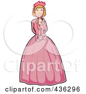 Poster, Art Print Of Victorian Woman In A Pink Dress