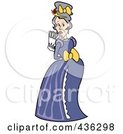 Poster, Art Print Of Old Victorian Woman Holding A Fan And Looking Over Her Shoulder