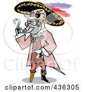 Poster, Art Print Of Male Pirate With A Shiny Silver Hook Hand