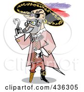 Male Pirate With A Shiny Silver Hook Hand