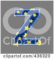 Poster, Art Print Of 3d Blue Starry Symbol Capital Letter Z