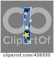 Royalty Free RF Clipart Illustration Of A 3d Blue Starry Symbol Lowercase Letter L