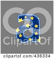 Poster, Art Print Of 3d Blue Starry Symbol Lowercase Letter A