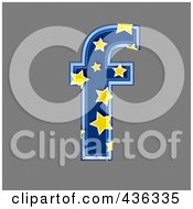 Royalty Free RF Clipart Illustration Of A 3d Blue Starry Symbol Lowercase Letter F
